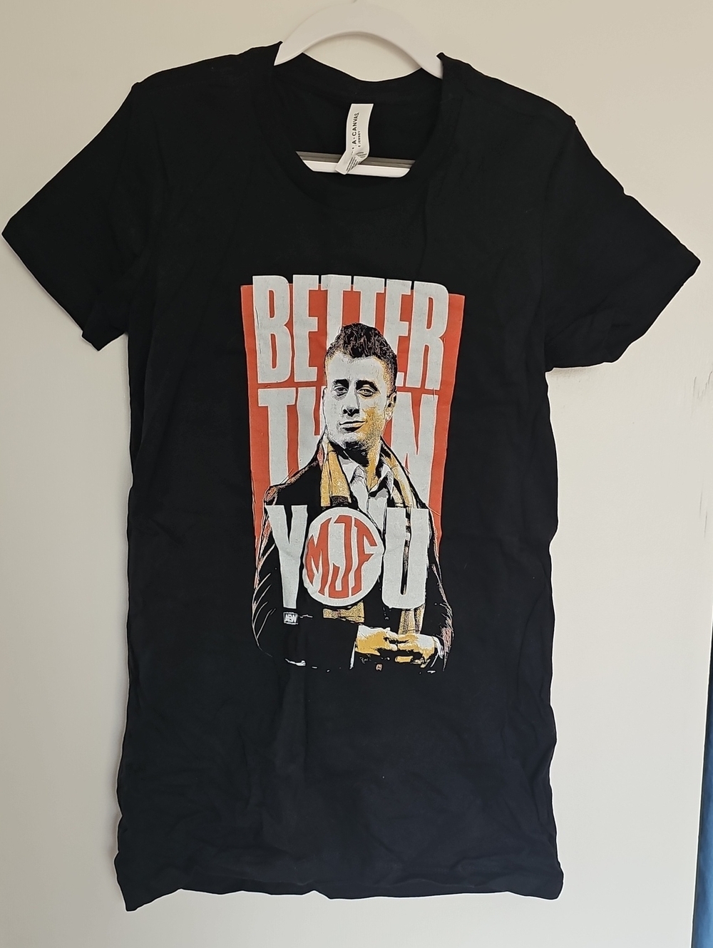 Black Graphic Print Women’s T‑Shirt MJF AEW "Better Than You" Size S 100% Cotton